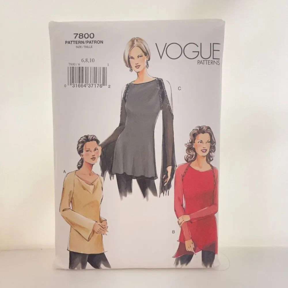 #7800 Vogue Misses Top Sewing Pattern Size 6-10